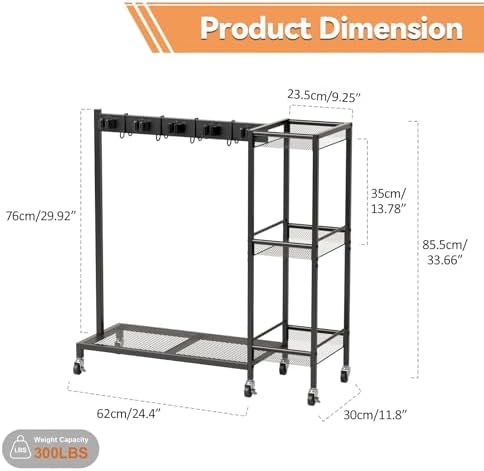 2 in 1 Metal Cleaning Carts on Wheels - Image 3