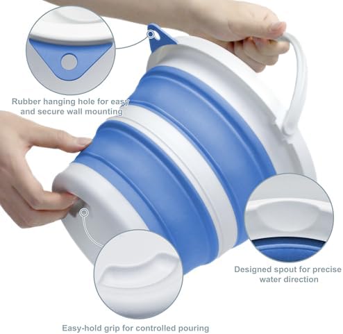 Small Collapsible Bucket 1.3 Gal/5L, Space-Efficient, Portable Foldable Water - Image 3