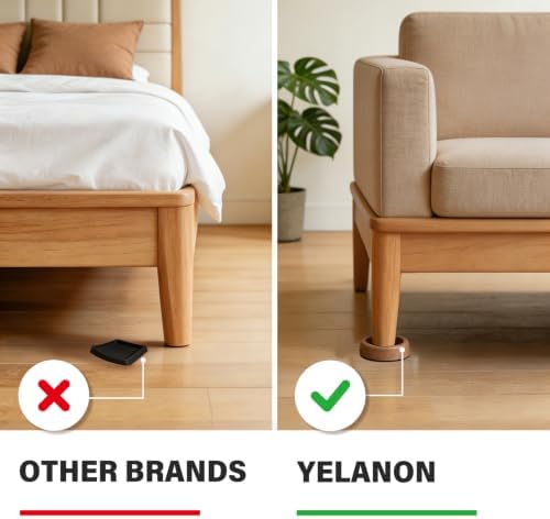 Non Slip Furniture Pads for Hardwood Floors -Yelanon 4Pcs 4” Coasters Cups - Image 2