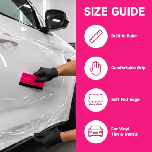 Suede Felt Squeegee w/Ruler, Car Film Smoothing Tool - Image 3