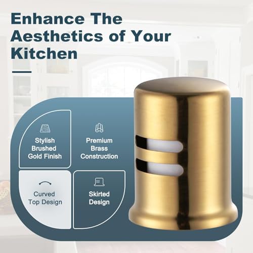 Dishwasher Air Gap Cover for Kitchen, Solid Brass Air Gap Cap - Image 2