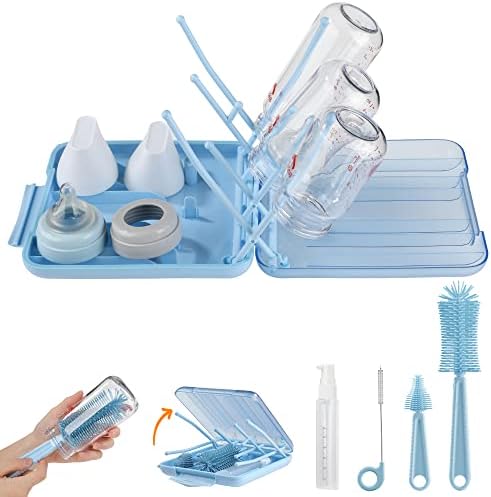 Bottle Brush Set -Baby Travel Essential-6 in 1 Bottle Cleaner Kit by MothersMust-haveGiftsList