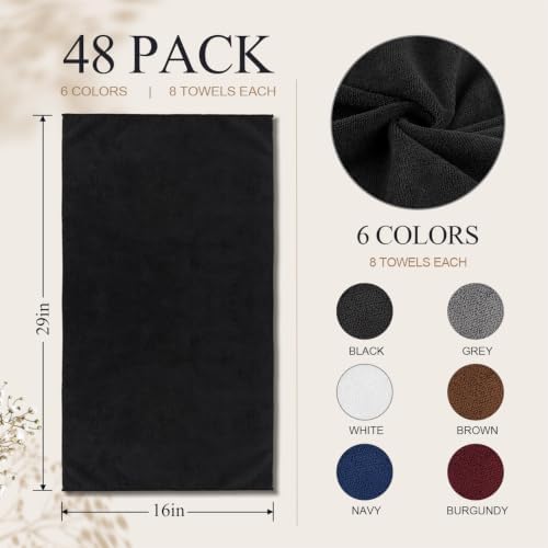 UNIMADE Salon Towels 48 Pack, Microfiber Barber Towels Bulk - Image 2