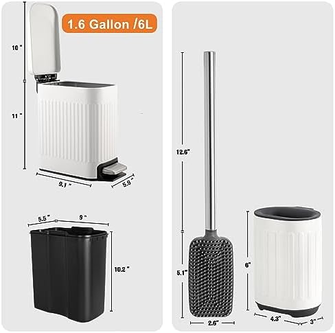 TrashAid 1.6 Gal Slim Bathroom Trash Can - Image 6