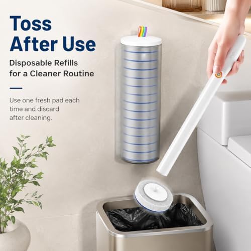 Disposable Toilet Brush with 48 Refills and Replaceable Scrubber Heads - Image 6