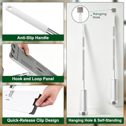 Self Wringing Mop with 2 Pads, Hands Free Microfiber Flat Mop - Image 6
