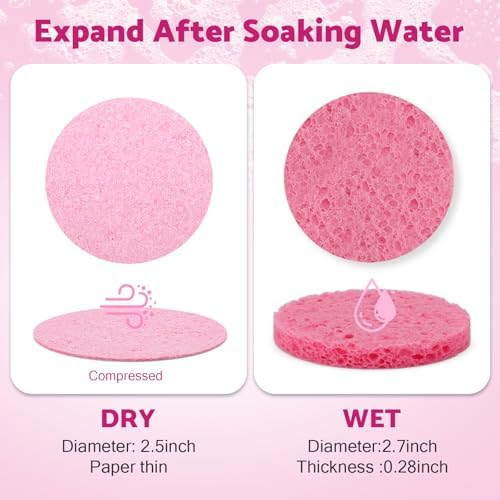 320-Count Compressed Facial Sponges, Natural Cellulose Face Sponge - Image 2