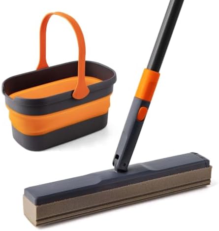 Hands-Free Sponge Mop with Collapsible Wring Bucket, Adjustable Lightweight by Unknown