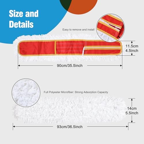 CLEANHOME 36" Microfiber Mop Pads, 2 Pieces - Image 2
