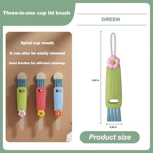 3 in 1 Cup Lid Gap Cleaning Brush Set, Bottle Cleaning Brush Multifunctional - Image 5