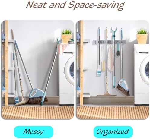 OUTNILI Gray Mop Broom Holder Wall Mount - Image 3
