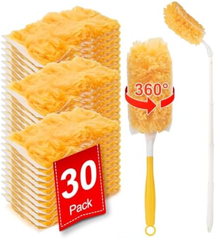 360° Heavy Duty Duster Refill Kit, 1Extended Handle 1Short Handle 30Refills by KeFanta