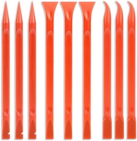 9 Pieces Plastic Scraper, No-Scratch Paint Scraper Tool Portable Car Crevice by Mozeat+Lens