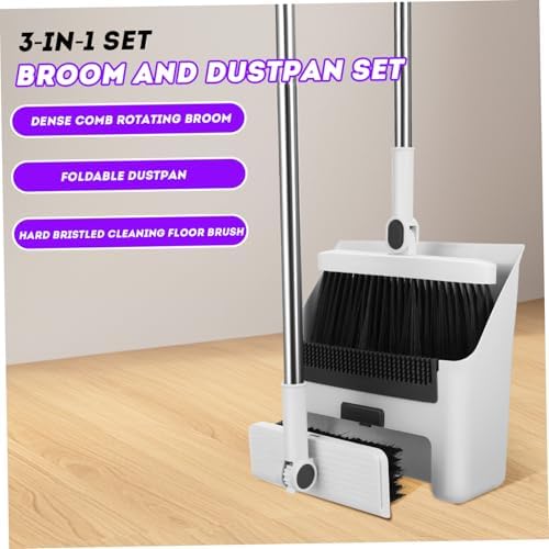 Foldable Broom and Standing Dustpan Set, Durable 3-in-1 Cleaning Set - Image 5