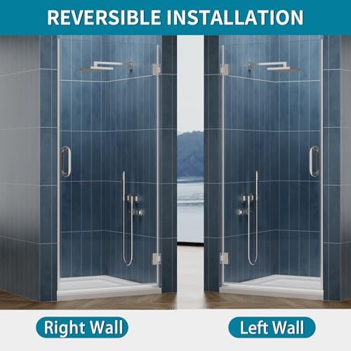 3/8" Frameless Pivot Shower Door, 304 SS, Brushed Nickel - Image 6