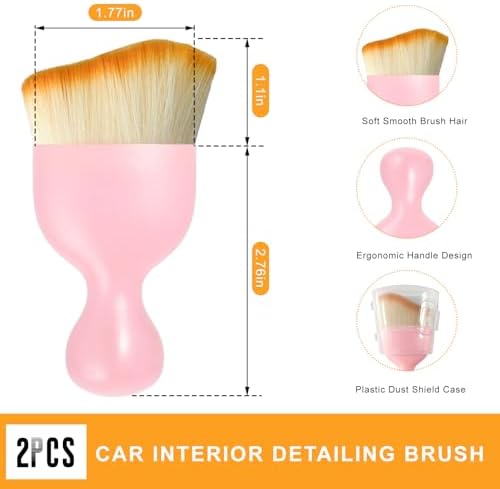 2 PCS Car Interior Detailing Brush, Curved Car Interior Cleaning Brush - Image 2