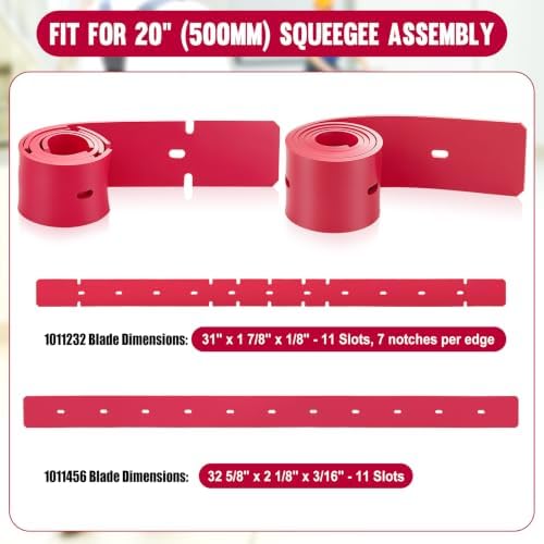 32.6" Rear & 31" Front Polyurethane Squeegee Blade Replacement Kit, Compatible - Image 2