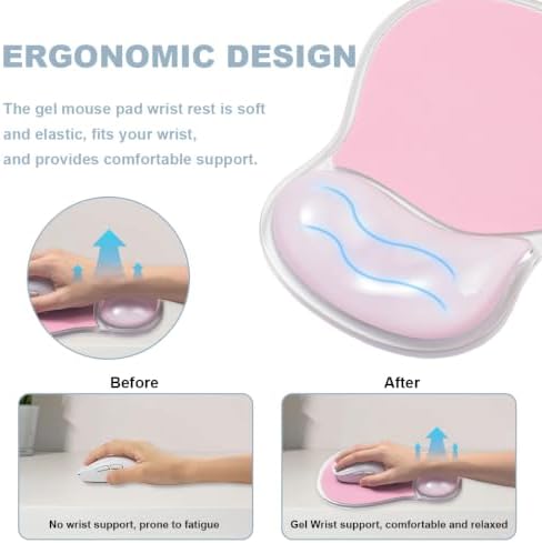 Gel Keyboard Wrist Rest and Pink Mouse Pad Set - Image 3