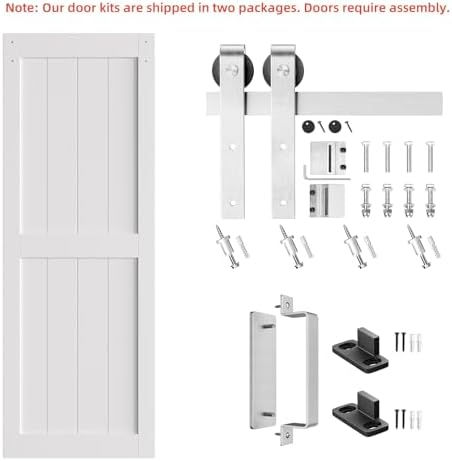 SMARTSTANDARD 32" x 84" White Sliding Barn Door - Image 5