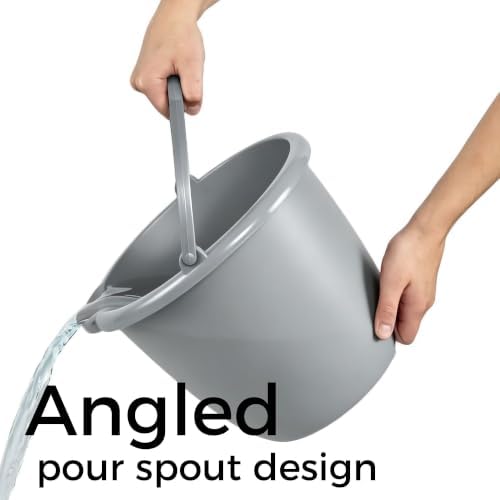 10-Quart Plastic Bucket with Rotating Handle and Pour Spout - Image 2