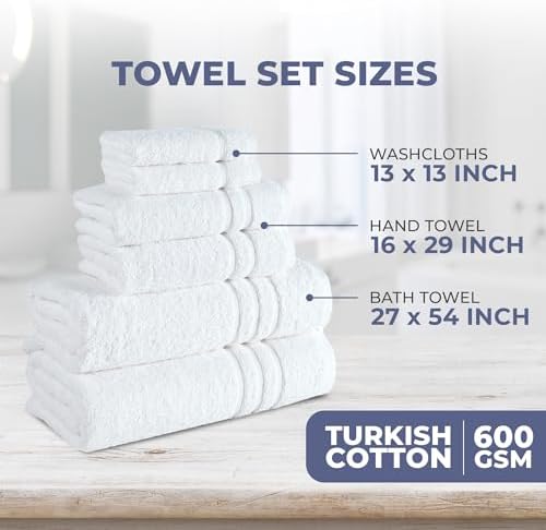 Hawmam Linen Towel Set, Turkish Cotton, 6 Pack - Image 3