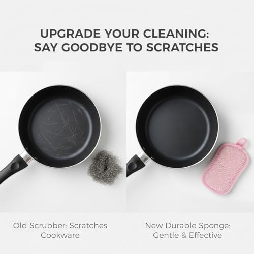 Dual Sided Kitchen Sponges and Scrubbers 10-Pack, Microfiber Non-Scratch - Image 2