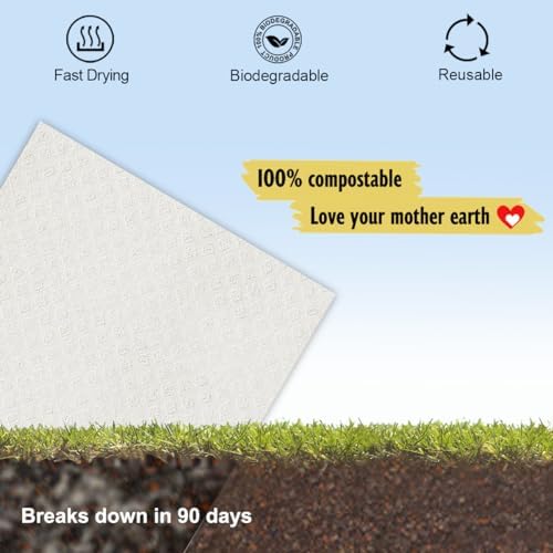 MoLKENE Swedish Dishcloths for Kitchen, 6 Pack Reusable Paper Towels - Image 6