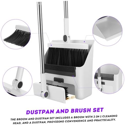 Foldable Broom and Standing Dustpan Set, Durable 3-in-1 Cleaning Set - Image 6