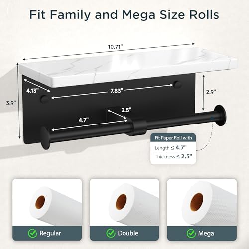 FORIOUS Double Marble Toilet Paper Holder - Image 7