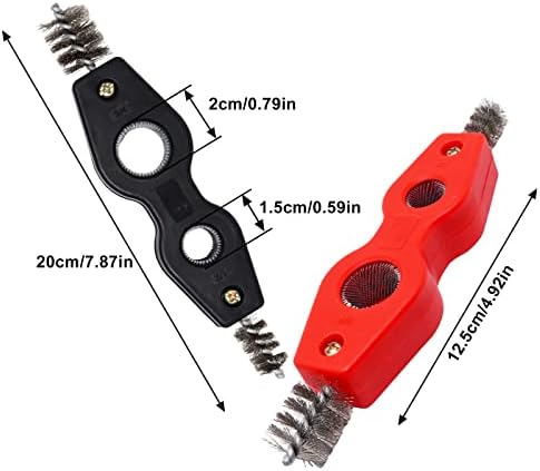 2 Pack 4-in-1 Copper Pipe Cleaner, 1/2 in & 3/4 in Wire Brush Copper Pipe Brush - Image 2