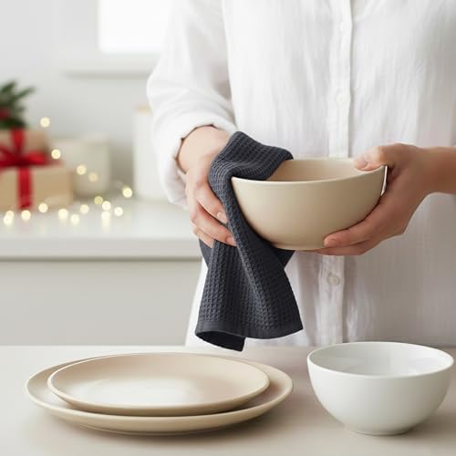 PurpleEssences Solid Kitchen Cloths, Dish Towel 15x25 Set of 6 - Image 4