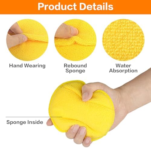 FONAROLL Microfiber Wax Applicator Pads, Car Wax Applicator - Image 5