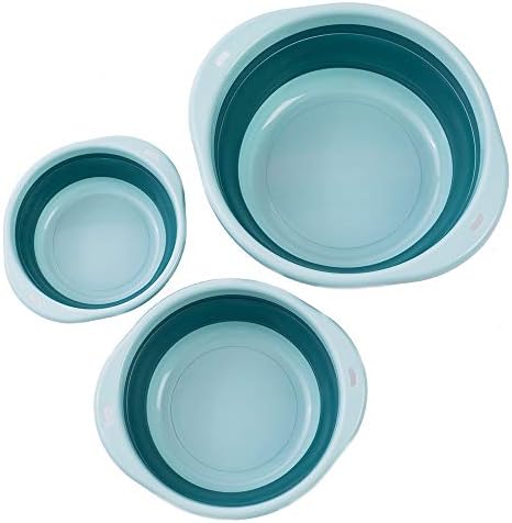 3-Pack Collapsible Wash Basin Set, Baby Kids Wash Basin Dish Tub by ORIZZP