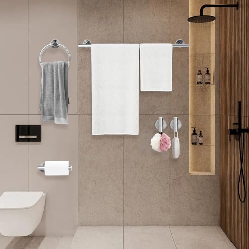 Brushed Nickel Bathroom Hardware Accessories Set 5 Piece, Stainless Steel Bath - Image 6
