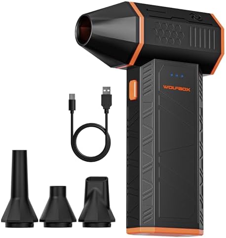 WOLFBOX MegaFlow 50 Compressed Air Duster, 000 RPM, 3-Gear Adjustable by WOLFBOX