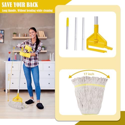 Heavy Duty Commercial Industrial Mop, Loop-End String Wet Mop - Image 5
