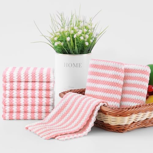 Homaxy 12 Pack Coral Velvet Dish Cloths, 10 x 10 inches - Image 6