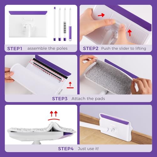 Baseboard Cleaner Tool with 60" Extendable Handle, 5 Reusable Pads - Image 6