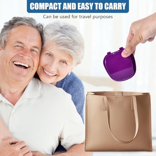 KISEER Purple Denture Bath Case Cup Box Holder Storage Container - Image 7