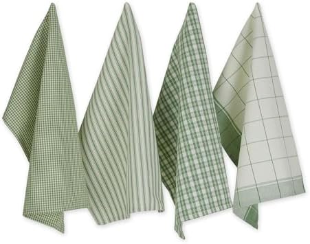 DII Everyday Kitchen, Urban Stripe & Basic Dishtowels, 4 Piece by DII
