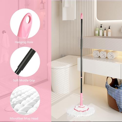 Self-Wringing Twist Mop for Floor Cleaning, 57” Long Handle Heavy Duty - Image 5