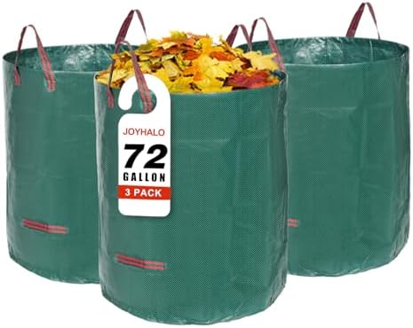 72 Gallon 3 Pack Reusable Yard Waste Bags by Joyhalo