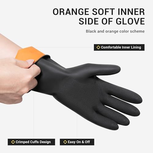 ThxToms Dishwashing Rubber Gloves, Reusable Latex, 3 Pairs - Image 3