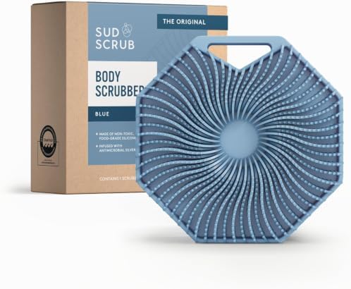 Sud Scrub® Antimicrobial Silicone Body Scrubber, Exfoliating Body Brush by SudScrub