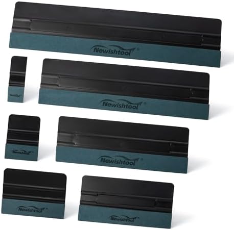 NEWISHTOOL 7 in 1 Vinyl Squeegee Tool Different Sizes Plastic Scraper Cards by NEWISHTOOL