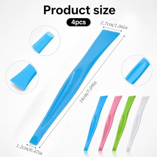 4 Pcs Multipurpose Plastic Cleaning Scraper No-Scratch Sticker & Label Remover - Image 2