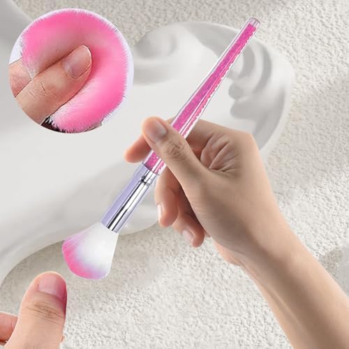 7PCS Fan Nail Dust Brush Set, Gradient Color Soft Bristle Nail Duster Brushes - Image 2
