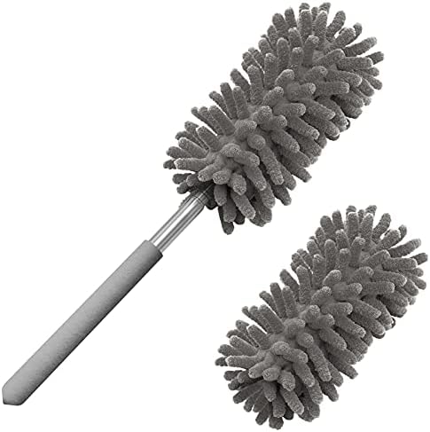 Duster for Cleaning, 10-29" Extension Pole, 2 Washable Heads by Tukuos