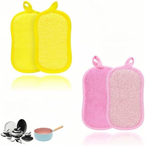 Dual-Sided Kitchen Scrubbing Sponges, Heavy Duty Non-Scratch Cleaning Sponges by SAYUANVA