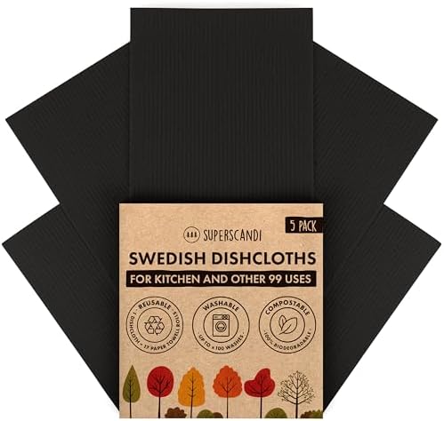 SUPERSCANDI 5 Pack Swedish Dishcloths by SUPERSCANDI